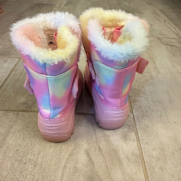 High Sierra Kids Size 9M Rainbow Tie Dye Winter Snow Boots Pink Fur Lined - Picture 5 of 6